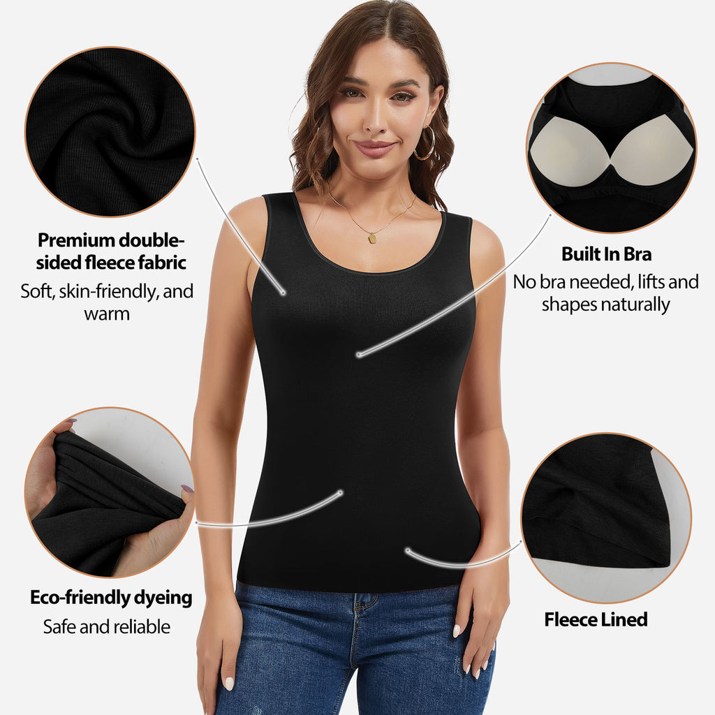 Vera Morelle Thermal Fleece Lined Tank Top Cami Underwear Base Layer Vest