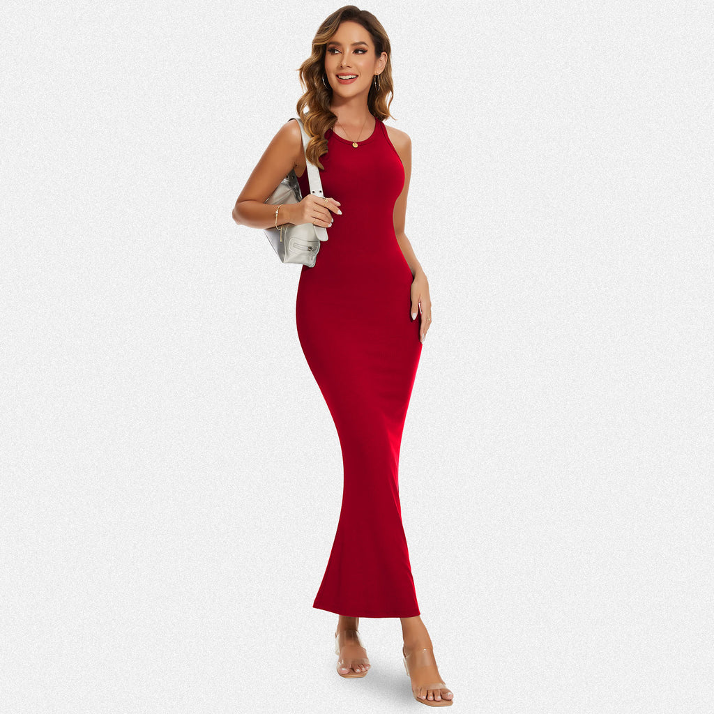 Vera Morelle Halter Neck Bodycon Maxi Dress