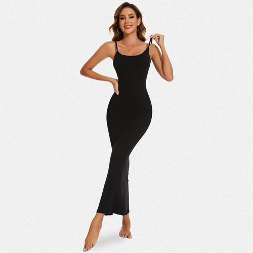 Vera Morelle Spaghetti Strap Ribbed Bodycon Maxi Dress