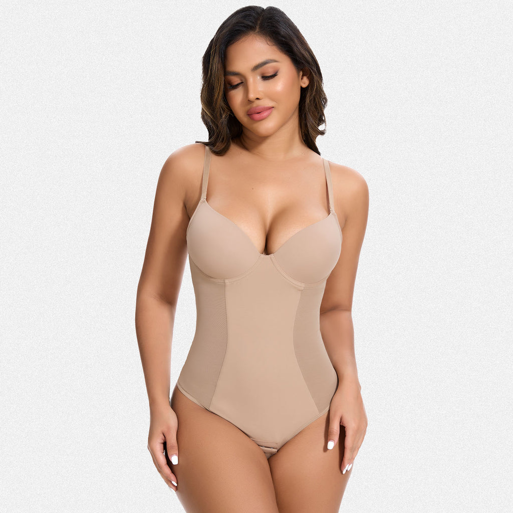 Vera Morelle Tummy Control Shapewear Backless Thong Low Back Bodysuit