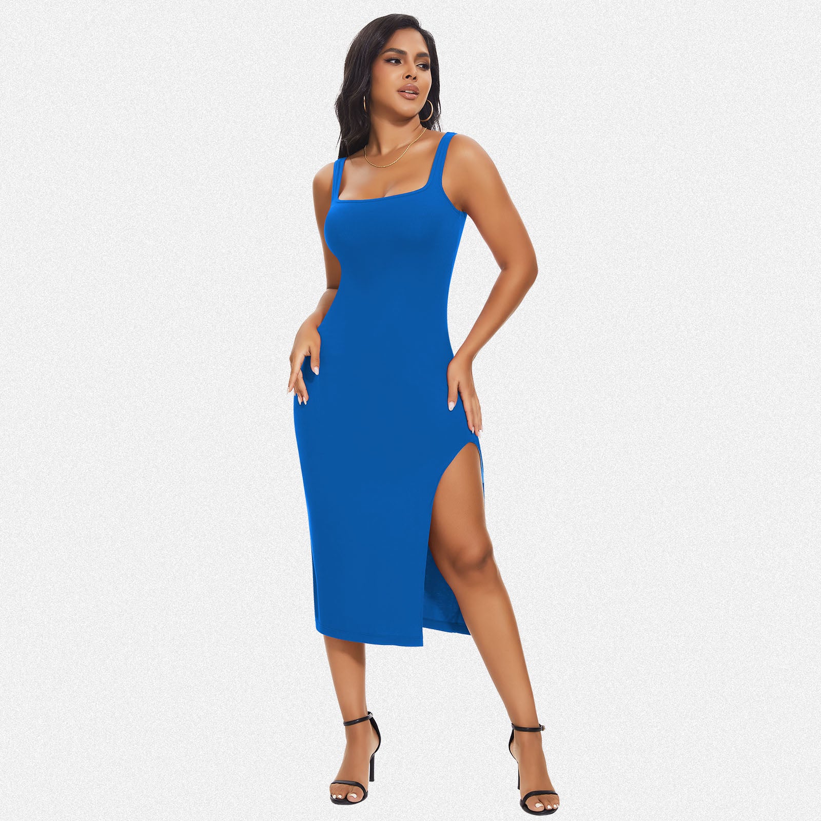 Vera Morelle Slit Tummy Control Shapewear Slip Dress